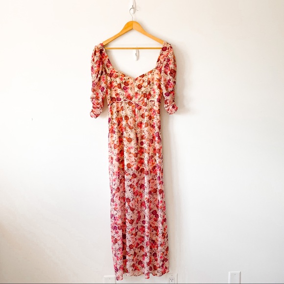SOLD For Love & Lemons Evie Floral Maxi Dress in Tearose Sz S - Picture 8 of 13